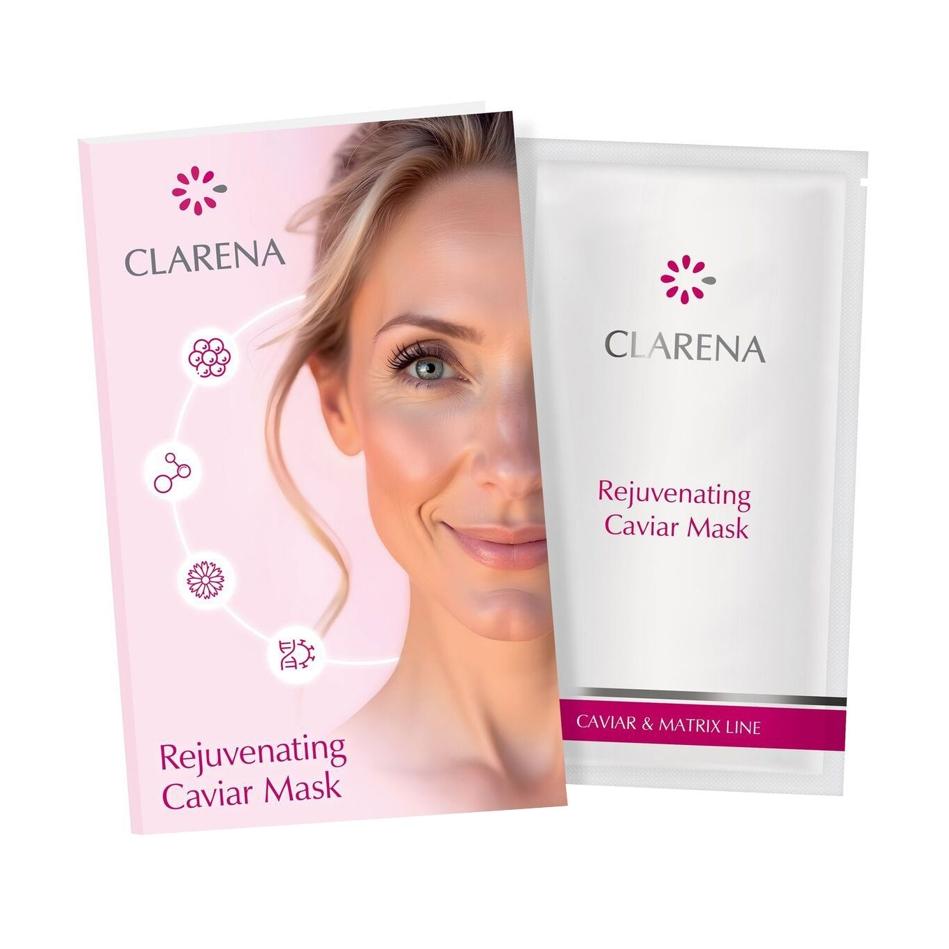 Кремоподібна маска Clarena Caviar &amp; Matrix Line Rejuvenang Caviar Mask для зрілої шкіри обличчя, з ікрою, 5 мл